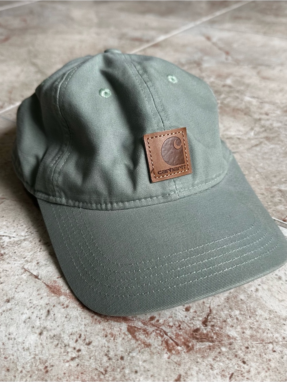 Carhartt Sage Green Cap with Brown Logo
